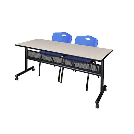 Kobe Rectangle FlipTop Table, 72" W, 29" H, Laminate Top, Maple MKFTM7224PL47BE